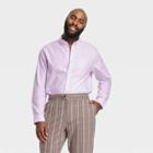 Houston White Adult Plus Size Oxford Long Sleeve Button-down Shirt - Purple
