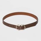 Women's Double Buckle Belt - A New Day Brown