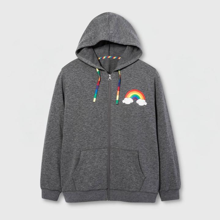 Target Pride Adult Extended Size Long Sleeve Gender Inclusive Hoodie - Heather Gray