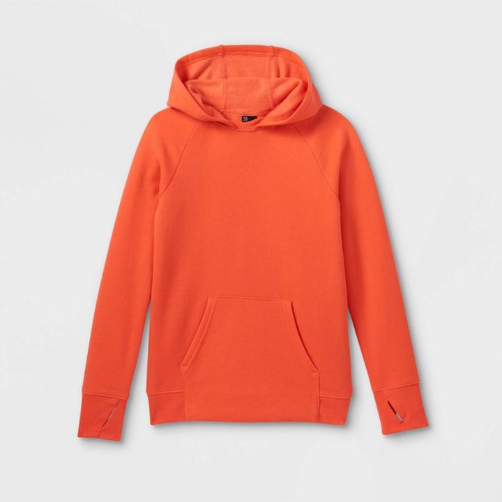 Boys' Fleece Hooded Sweatshirt - All In Motion Coral Orange