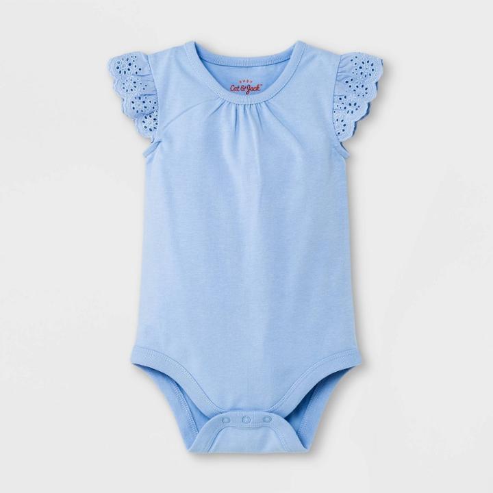 Baby Girls' Eyelet Bodysuit - Cat & Jack Periwinkle Blue