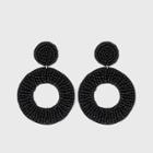Open Circle Seed Bead Drop Earrings - A New Day Black