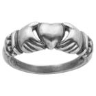 Prime Art & Jewel Oxidized Sterling Silver No Stone Claddagh Ring, Size 7, Girl's, Dark