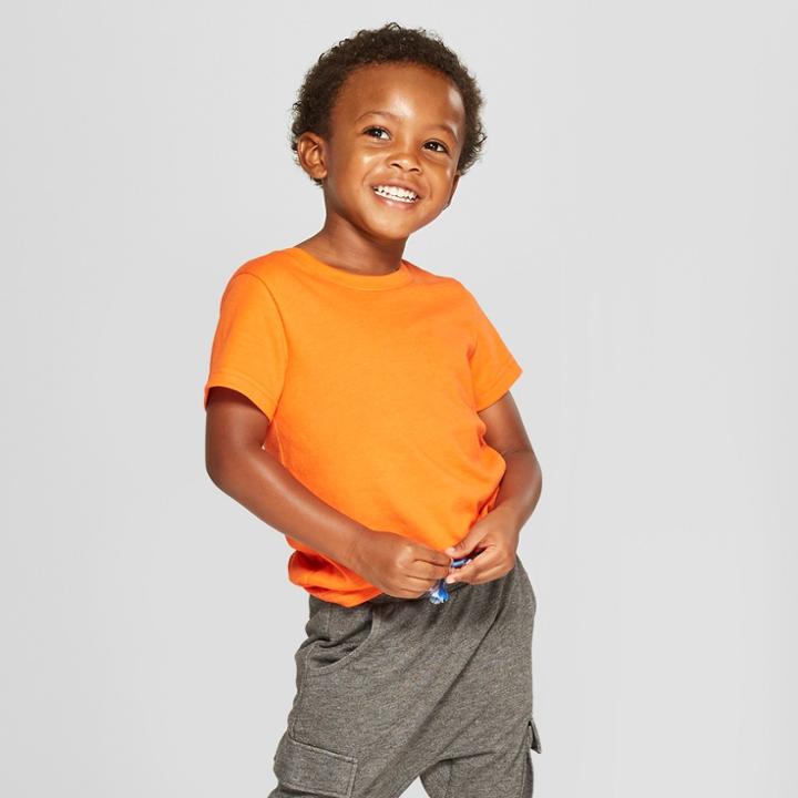 Toddler Boys' Short Sleeve T-shirt - Cat & Jack Orange