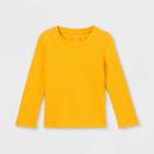 Toddler Girls' Solid Long Sleeve T-shirt - Cat & Jack Yellow18m