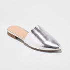 Women's Junebug Wide Width Mules - A New Day Silver 6.5w,