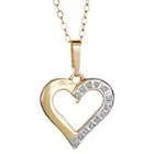 Target Sterling Silver Heart Pendant Necklace With Diamond Accents - Yellow, Women's