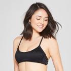 Women's Ribbed Strappy Side Bralette Bikini Top - Xhilaration Black