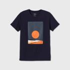 Men's Standard Fit Short Sleeve Bold Sun Graphic T-shirt - Goodfellow & Co Xavier Navy