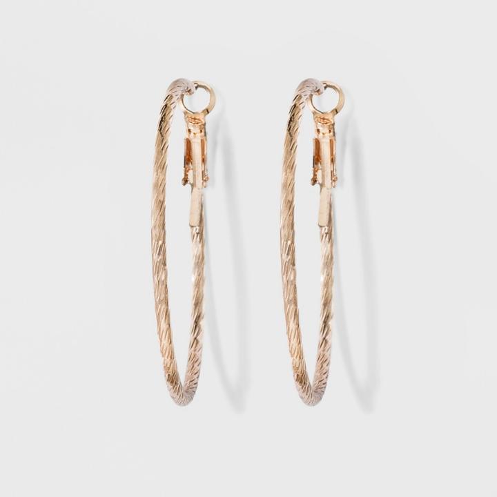 Textured Hoop Earrings - A New Day Rose Gold, Women's, Pink Gold