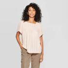 Women's Short Sleeve Square Neck Blouse - Knox Rose Cream (ivory)