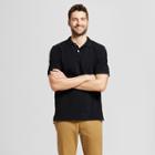 Men's Standard Fit Collared Pique Polo Shirt - Goodfellow & Co Black