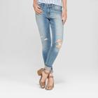 Women's Mid-rise Destructed Skinny Jeans - Universal Thread Medium Wash 16 S, Size: