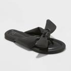 Women's Adley Bow Flip Flop Sandals - A New Day Black