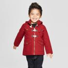 Genuine Kids From Oshkosh Toddler Boys' Canvas Military Jacket With Utility Pockets And Hood - Dark Red