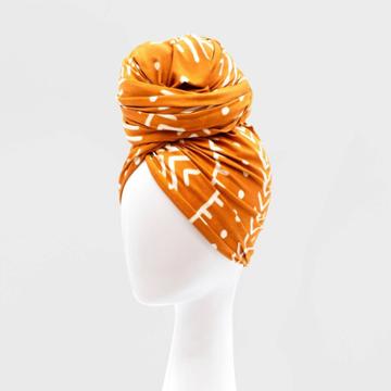 Cee Cee's Closet Nyc Black History Month Headwrap - Tan Geometric Print