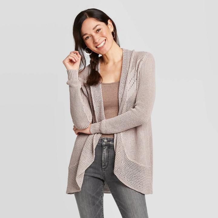 Women's Long Sleeve Cardigan - Knox Rose Tan Xs, Women's, Brown