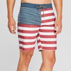 Men's 8.5 Striped Snare Board Shorts - Goodfellow & Co Red