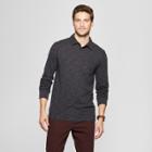 Target Men's Striped Standard Fit Long Sleeve Jersey Polo Shirt - Goodfellow & Co Black