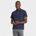 Men's Printed Standard Fit Short Sleeve Collared Polo T-shirt - Goodfellow & Co Navy Blue/shapes