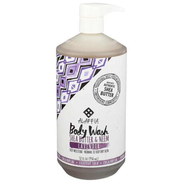 Alaffia Lavender Shea Butter & Neem Body Wash - 32 Fl Oz, Adult Unisex