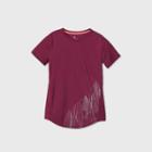 Girls' Short Sleeve Foil Mountains Graphic T-shirt - All In Motion Raspberry Purple