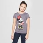 Disney Girls' Vintage Minnie Mouse Stance Short Sleeve T-shirt - Charcoal