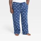 Men's Big & Tall Bird Print Microfleece Pajama Pants - Goodfellow & Co Blue
