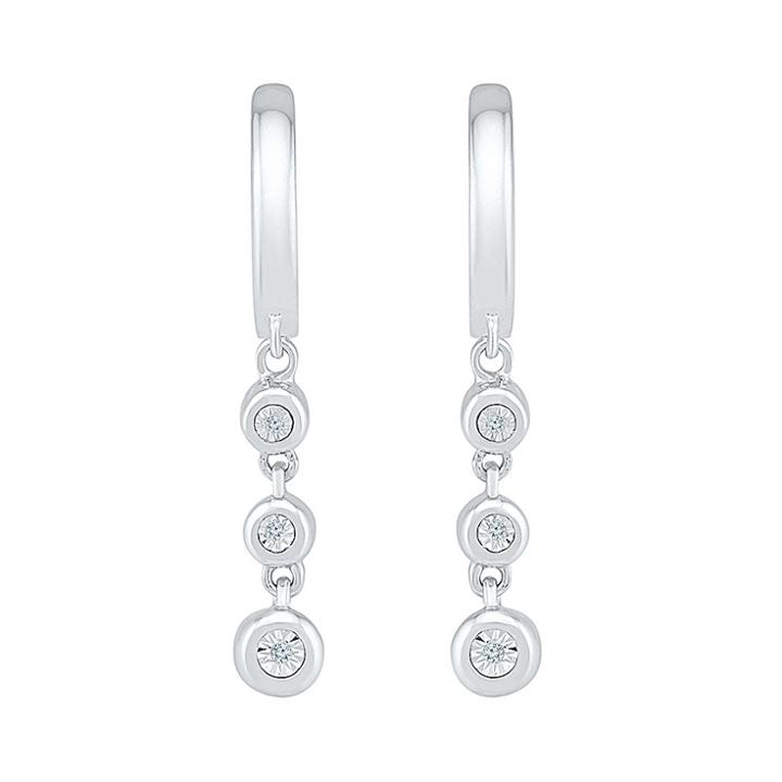 Distributed By Target Diamond Accent Round White Fashion Earrings In Sterling Silver (i-j,i2-i3), Women's,