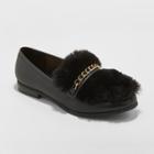 Target Women's Sal Faux Leather Fur Closed Loafers - A New Day Black