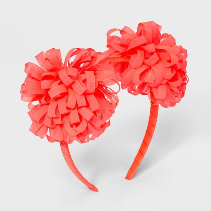 Toddler Girls' Poms Headband - Cat & Jack Coral (pink)