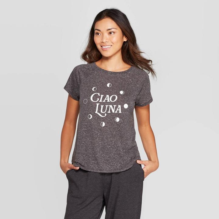 Women's Ciao Luna Sleep T-shirt - Stars Above Heather Gray L, Women's,