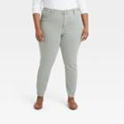 Women's Plus Size High-rise Ankle Skinny Jeans - Ava & Viv Green