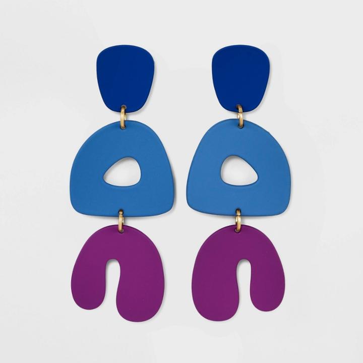 Abstract Geometric Post Drop Earrings - Universal Thread Blue