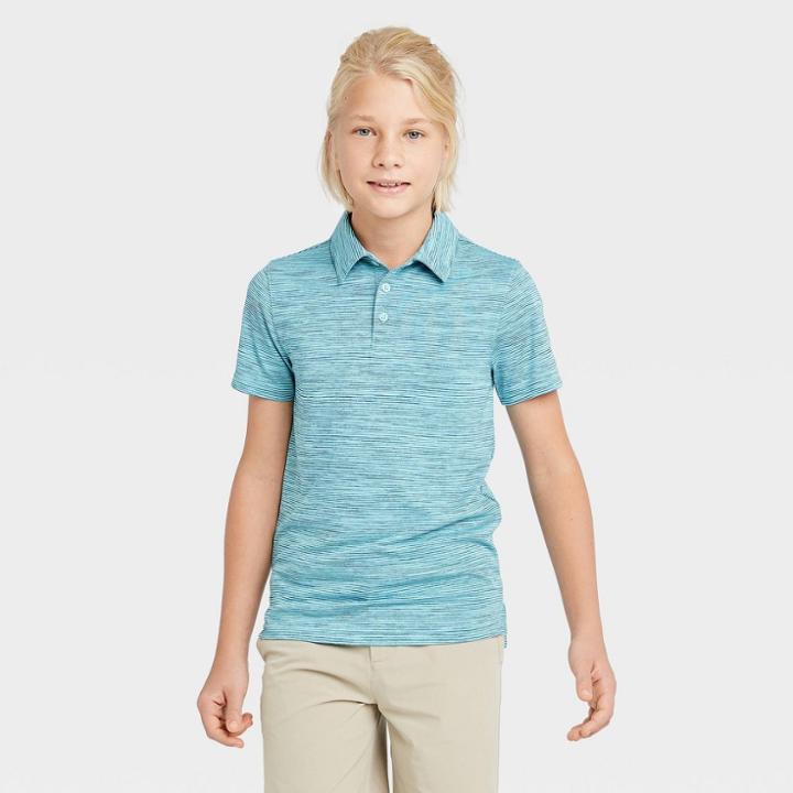 Boys' Golf Polo Shirt - All In Motion Turquoise
