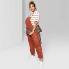 Women's Plus Size Sleeveless Twill Overalls Jumpsuit - Wild Fable Rust 1x, Women's,