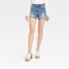 Women's High-rise Midi Jean Shorts - Universal Thread Medium Wash 00,