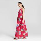 Le Kate Women's Floral Print High Neck Maxi Dress - Everly Clothing (juniors') Fuchsia