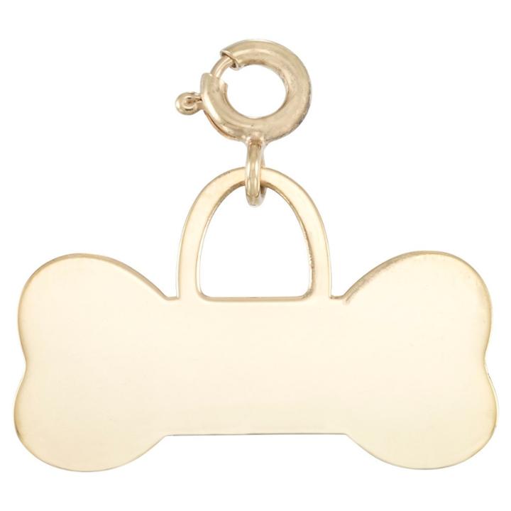 Target 14kt Gold And Silver Bonded Dog Bone Charm With Spring Ring-yellow Gold, Girl's,