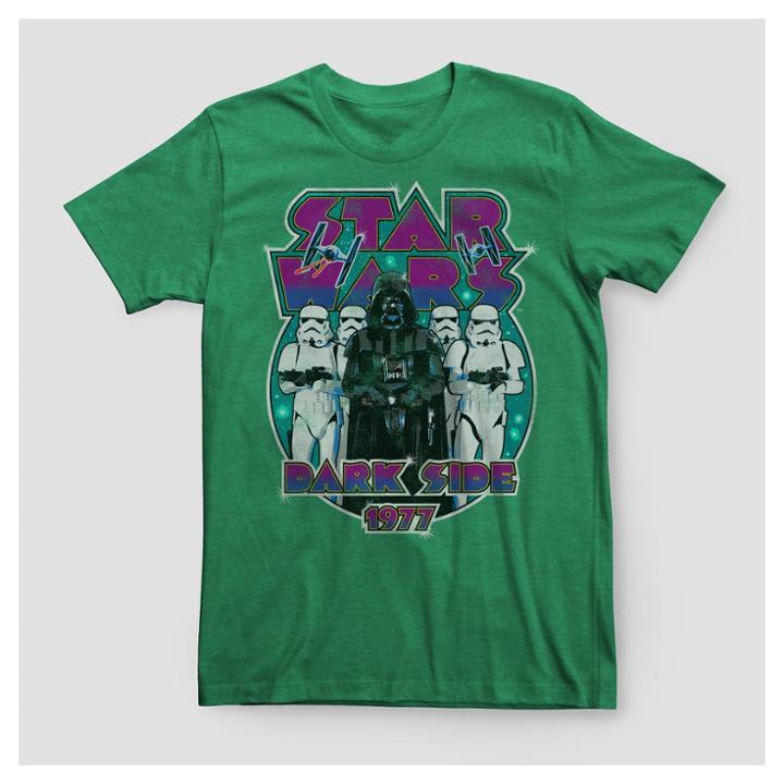 Men's Big & Tall Star Wars Darth Vader Dark Side Since 1977 Graphic T-shirt - Green