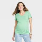 Short Sleeve V-neck Maternity T-shirt - Isabel Maternity By Ingrid & Isabel Green