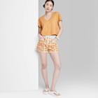Women's Short Sleeve V-neck Shrunken Boxy T-shirt - Wild Fable Dark Yellow