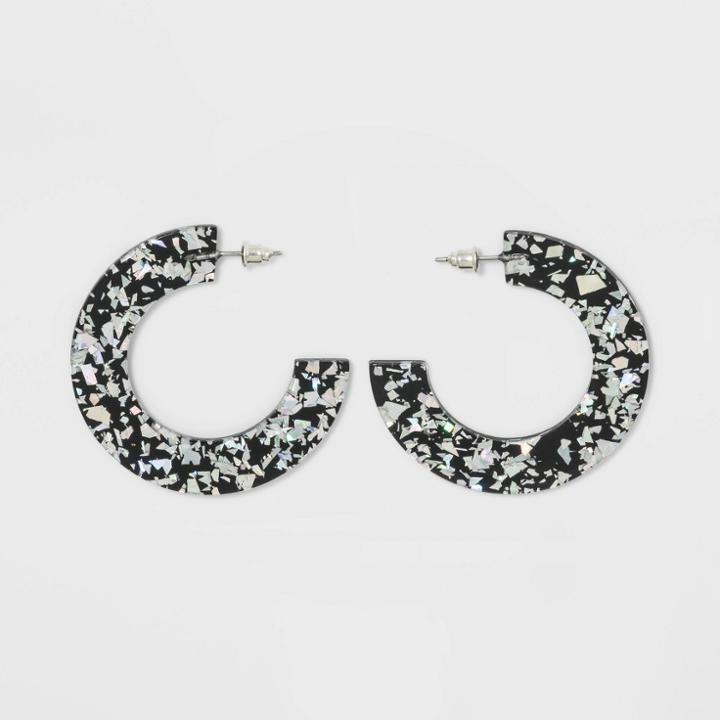 Flecked Lucite Hoop Earrings - Wild Fable , Women's,