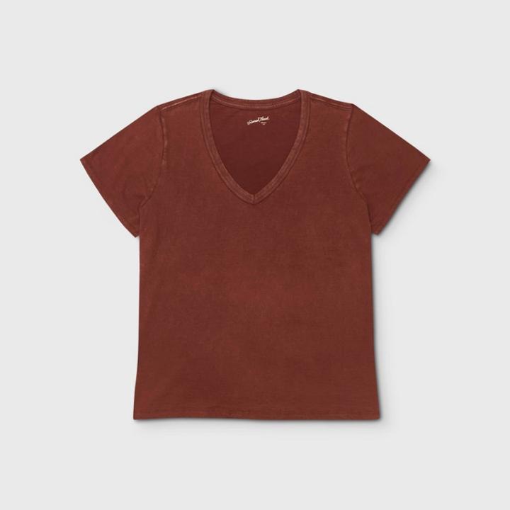 Women's Plus Size Short Sleeve V-neck T-shirt - Universal Thread Brown 1x, Women's,
