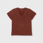 Women's Plus Size Short Sleeve V-neck T-shirt - Universal Thread Brown 1x, Women's,