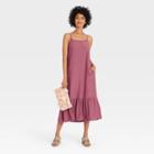 Women's Sleeveless Ruffle Hem Dress - A New Day Purple