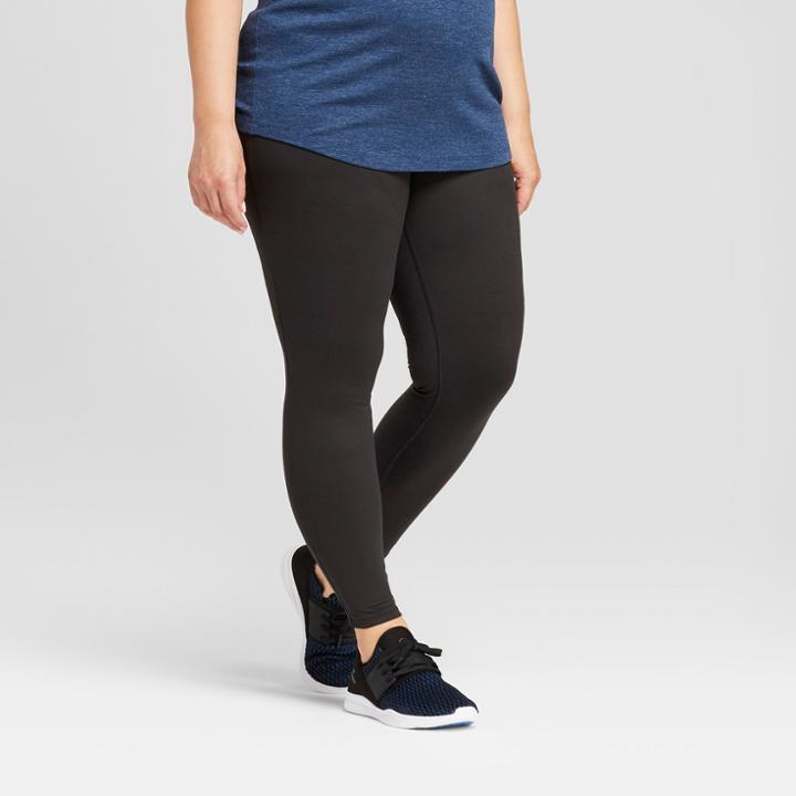 Maternity Plus Size Inset Panel Leggings - Isabel Maternity By Ingrid & Isabel Black