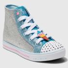 Toddler Girls' S Sport By Skechers Zelena Crystal Stars Light Up Sneakers - Silver 11, Blue