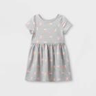 Toddler Girls' Printed Knit Short Sleeve Dress - Cat & Jack Gray