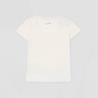 Women's Plus Size Short Sleeve Scoop Neck Ribbed Front T-shirt - Universal Thread White 2x, Women's,